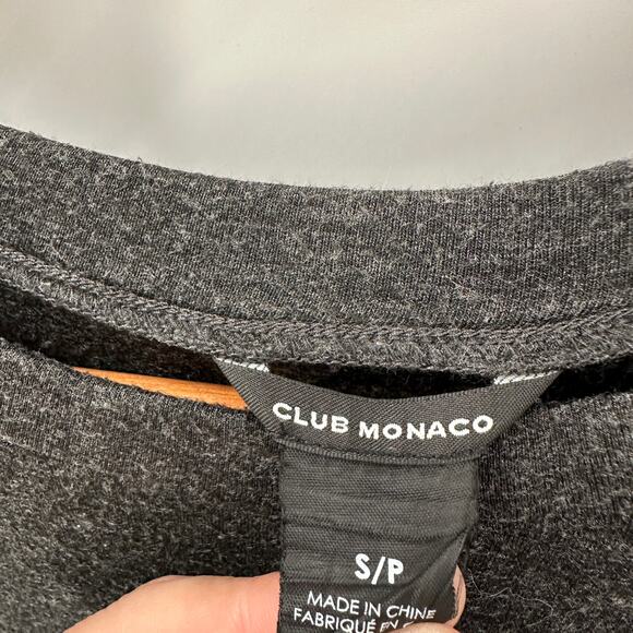 CLUB MONACO Charcoal Grey Crewneck Stretch Sweatshirt // S - Picture 4 of 8